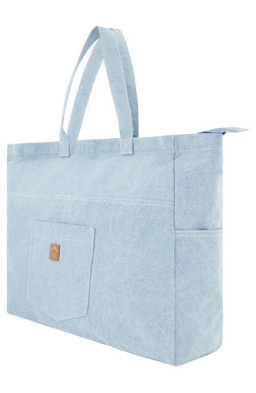 Uspa Accessories Multipocket Denim Tote Bag In Light Blue