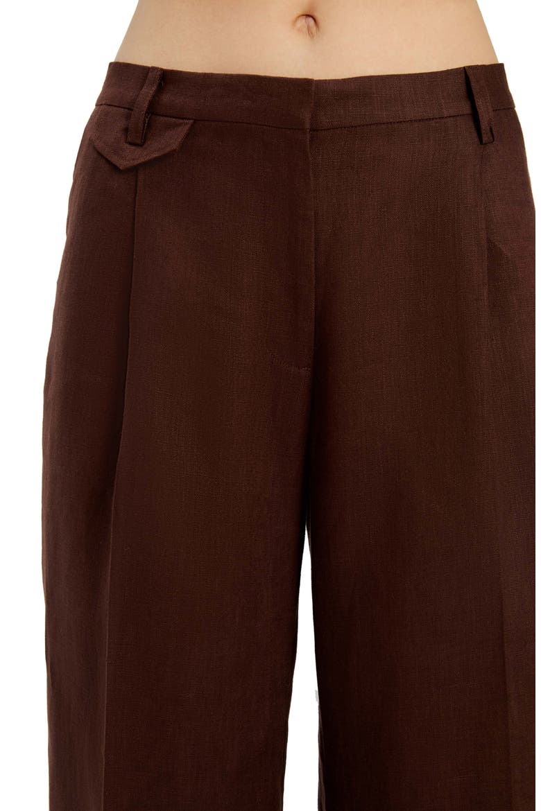 Geordy Wide Leg Linen Pants, Alternate, color, CHOCOLATE