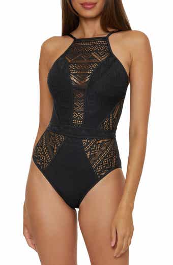 Becca Colorplay Lace Overlay One-Piece Swimsuit