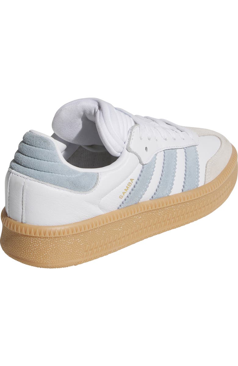 adidas Kids' Samba XLG Sneaker, Alternate, color, White/ Wonder Blue/ Gold
