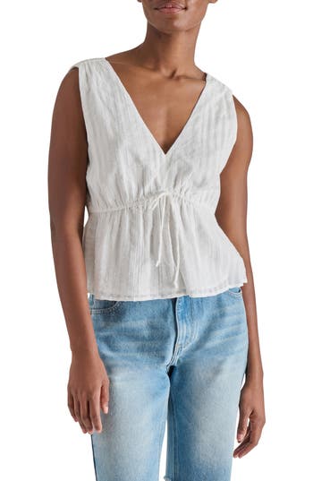 Steve Madden Tie Front Peplum Tank In Animal Print