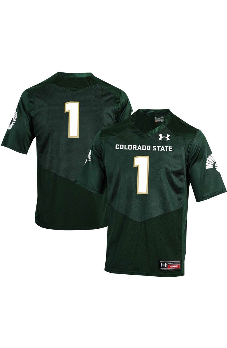Under Armour Men's Under Armour #1 Green Colorado State Rams Replica Football Jersey, Main, color, Green