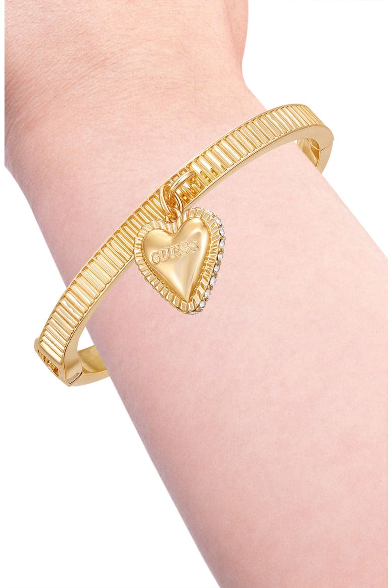 Heart Pavé Charm Bracelet, Alternate, color, GOLD TONE