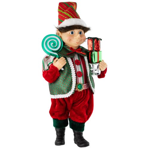 Northlight Lollipop Elf With Gifts Christmas Figure In Multi