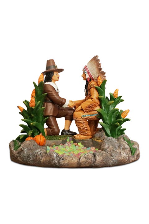 Harvest Harmony Kinship Between Native Americans And Pilgrims Figurine