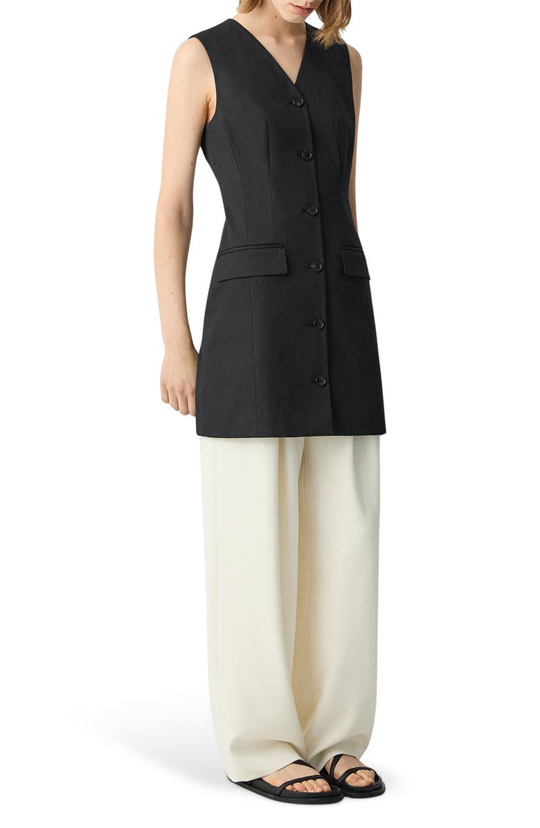 Theory Sleeveless Blazer Dress, Main, color, Black