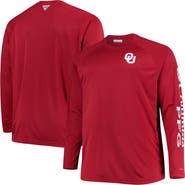 Columbia Men's Columbia Crimson Oklahoma Sooners Big & Tall Terminal Tackle Raglan Omni-Shade Long Sleeve T-Shirt