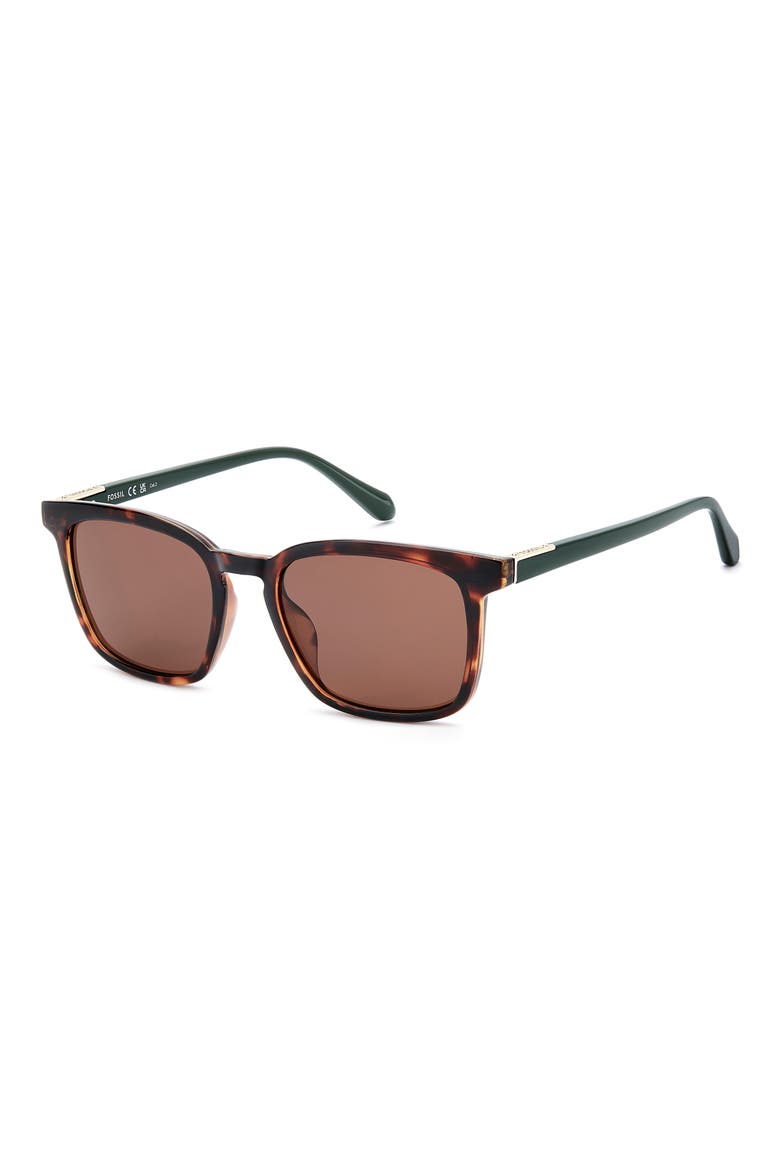 53mm Panthos Square Sunglasses, Alternate, color, HAVANA/ BROWN
