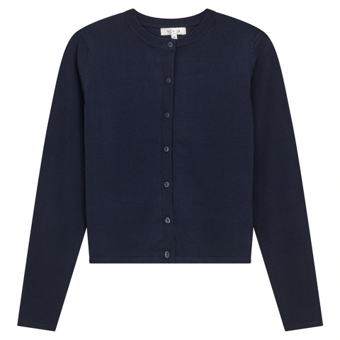 Cropped Ribbed Button Front Knit Cardigan