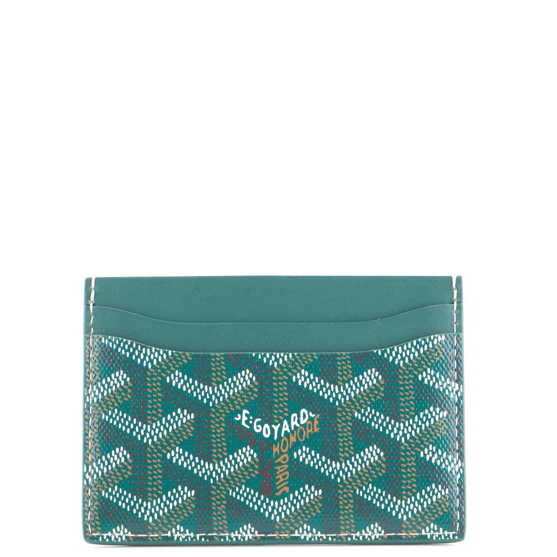 Pre-Owned Goyard Saint Sulpice Card Holder Coated Canvas, Alternate, color, Green