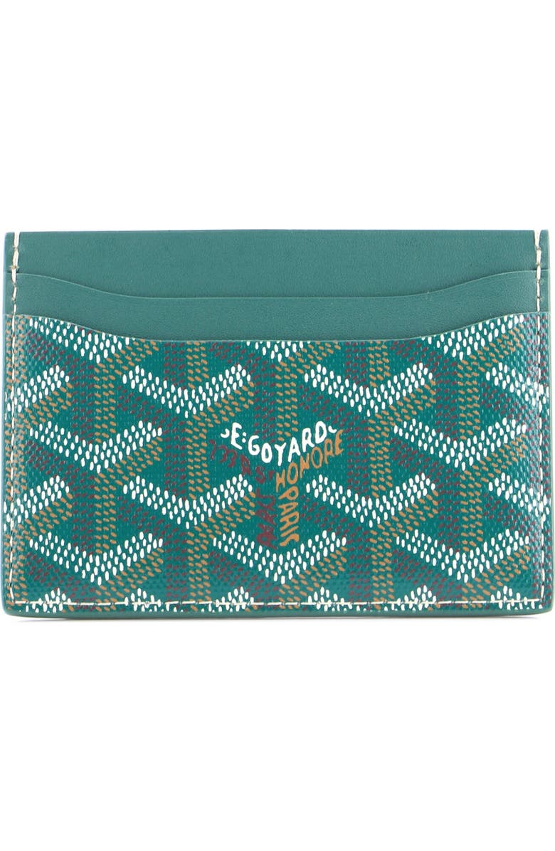 Pre-Owned Goyard Saint Sulpice Card Holder Coated Canvas, Alternate, color, Green