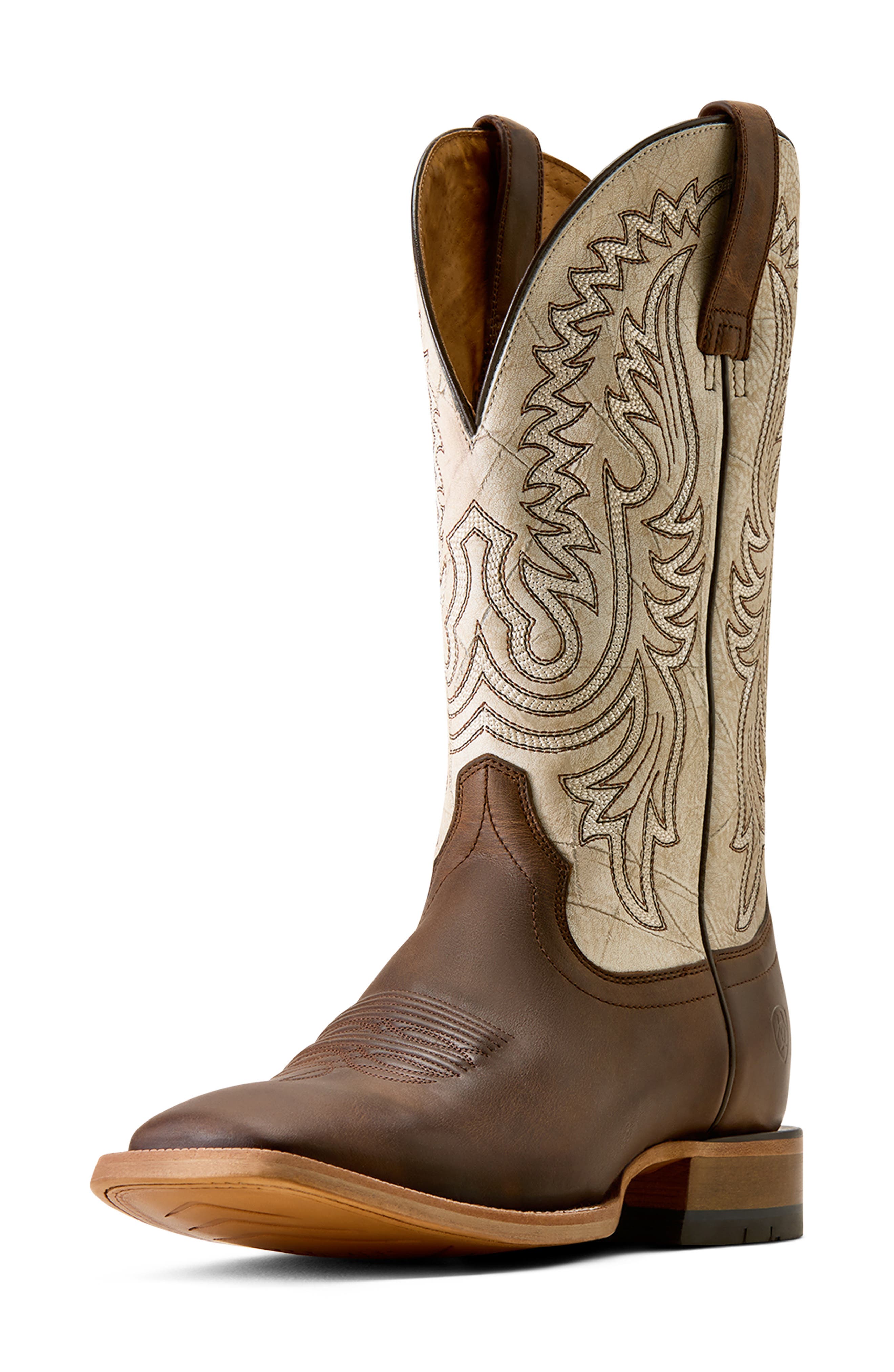 Slatewood Wide Square Toe Western Boot, Alternate, color, DARK WHISKEY