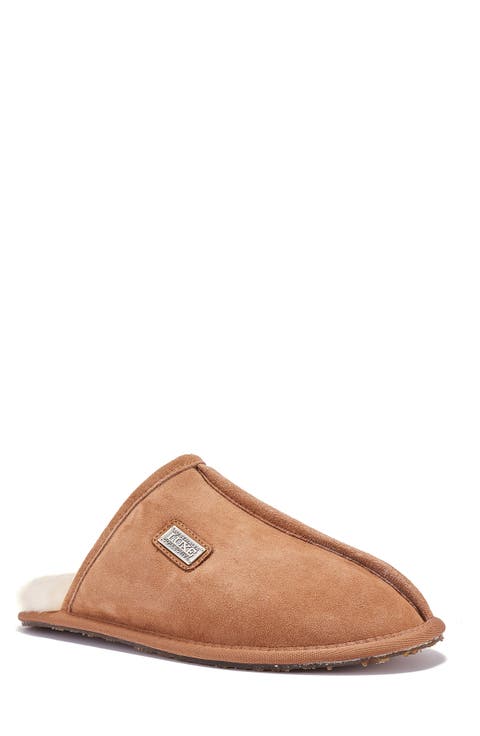 Suede Closed Genuine Shearling Lined Mule