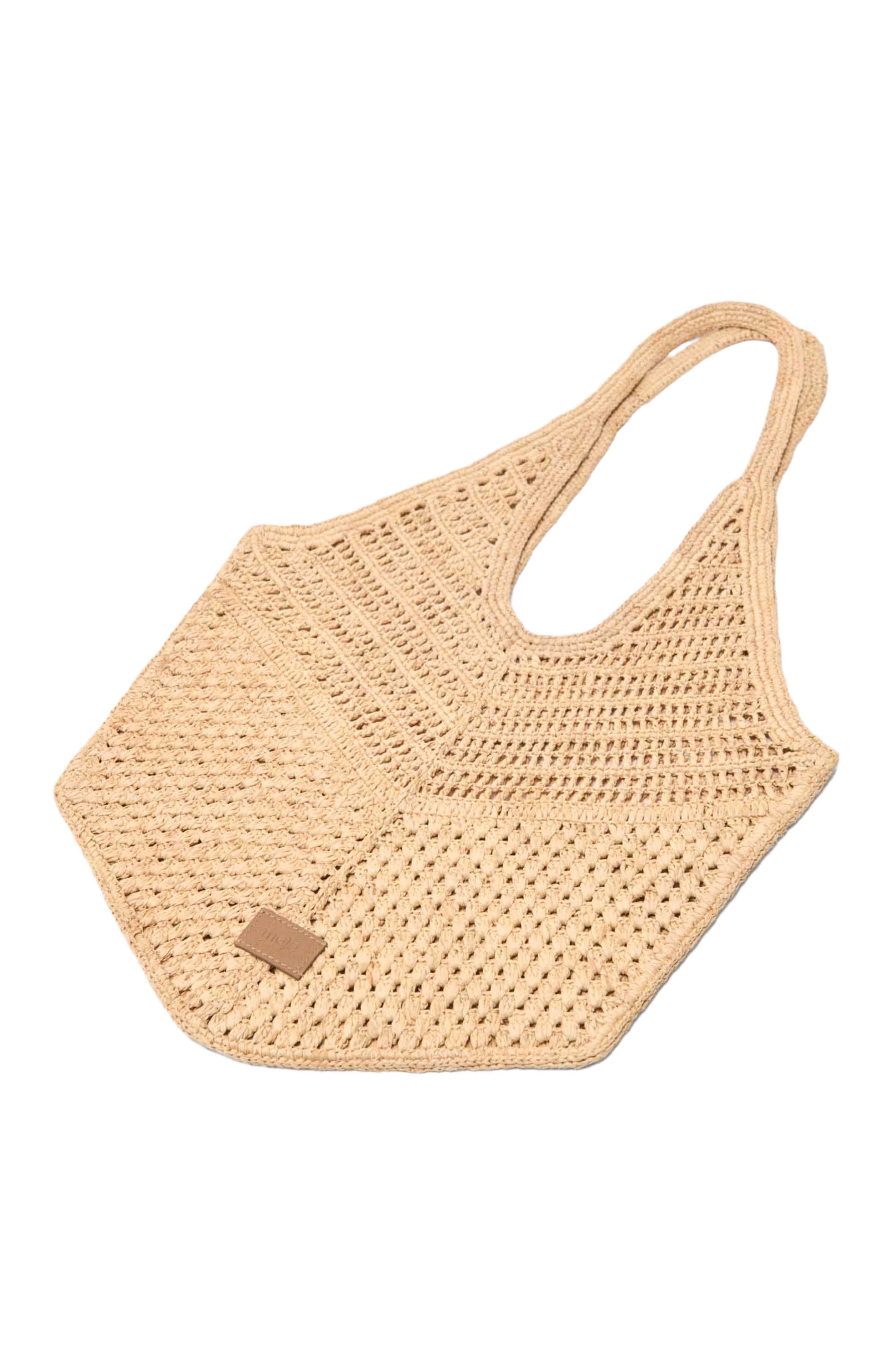 maje Natural raffia bag, Alternate, color, Beige