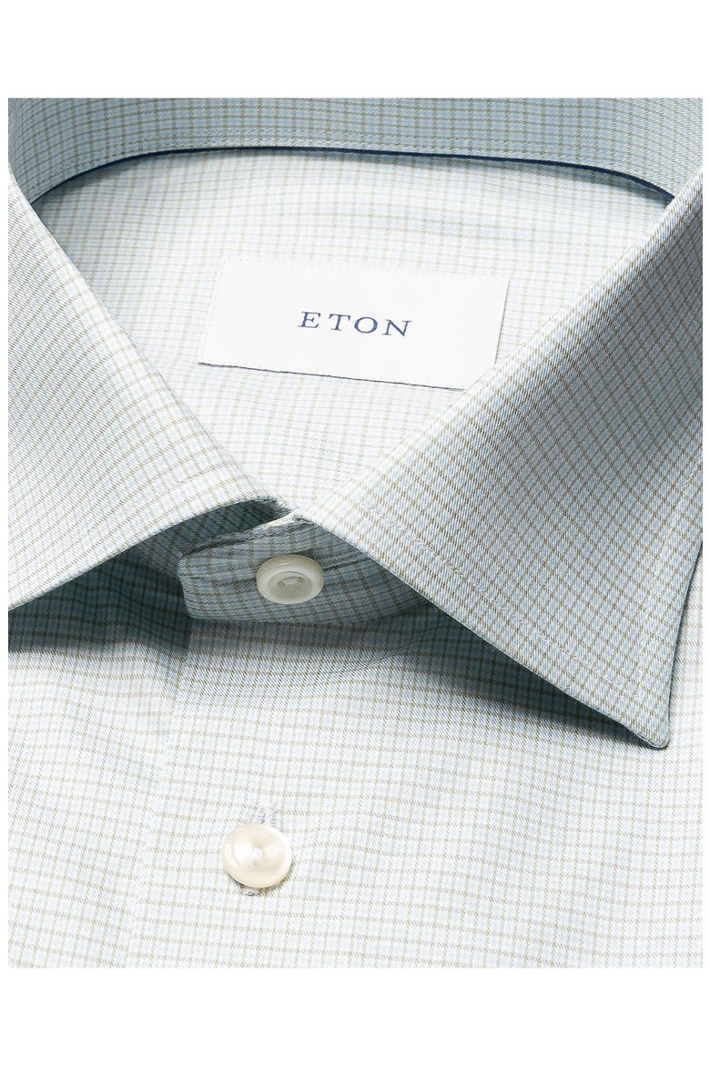 Slim Fit Check Cotton Dress Shirt, Alternate, color, LIGHT GREEN