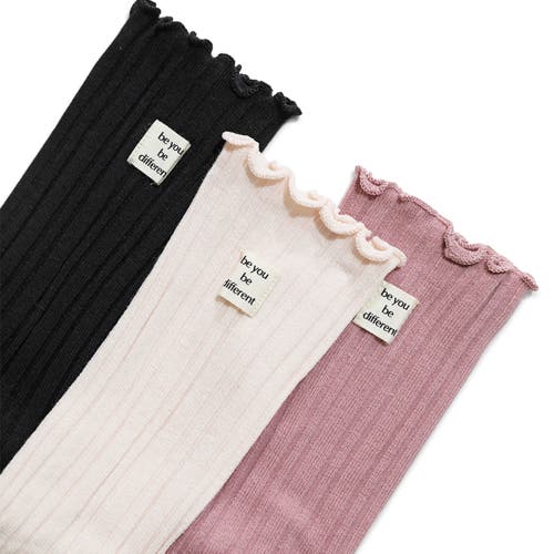 Belle & Bloom Beloved 3 Pack Socks In Black