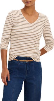 NZT by NIC+ZOE Striped V Neck T-Shirt