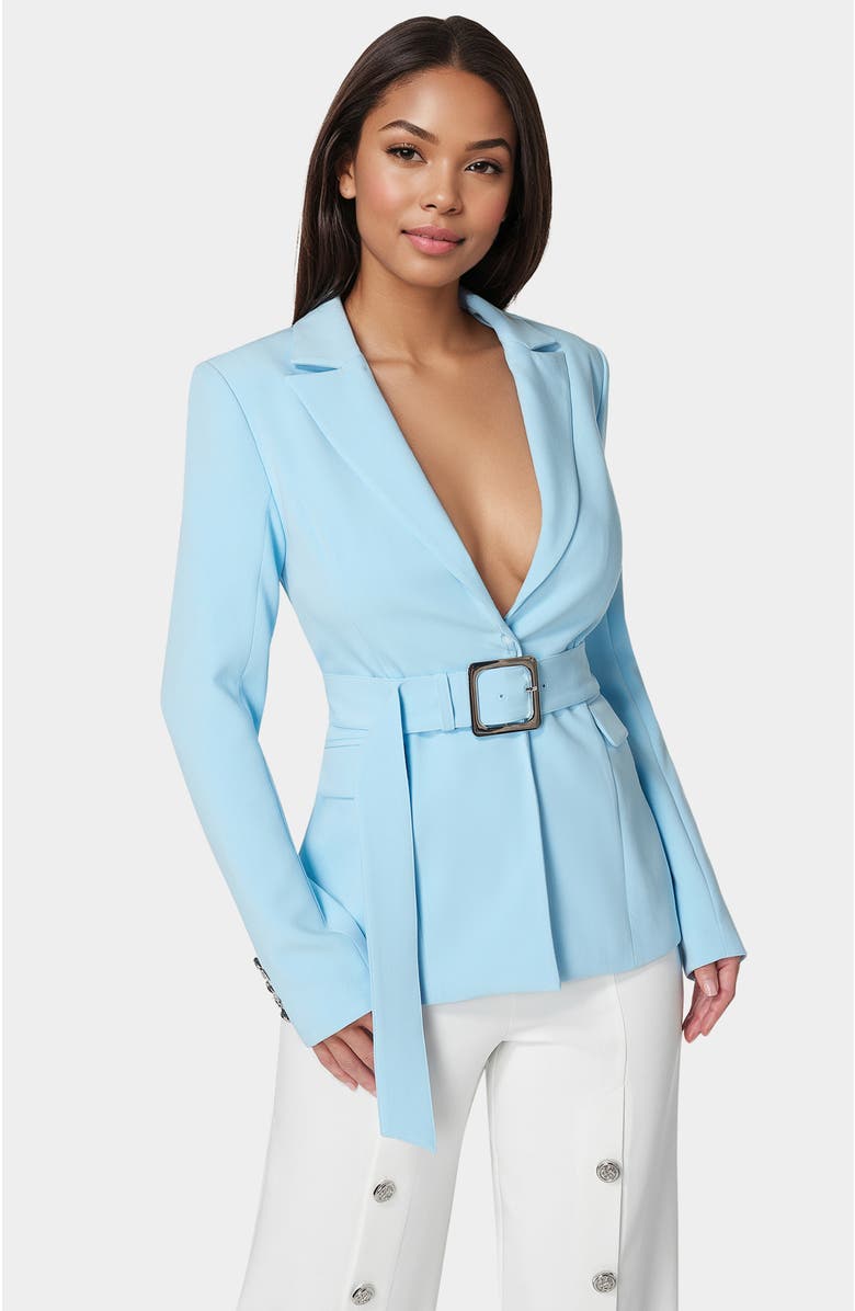 bebe Belted Blazer, Main, color, Clear Sky