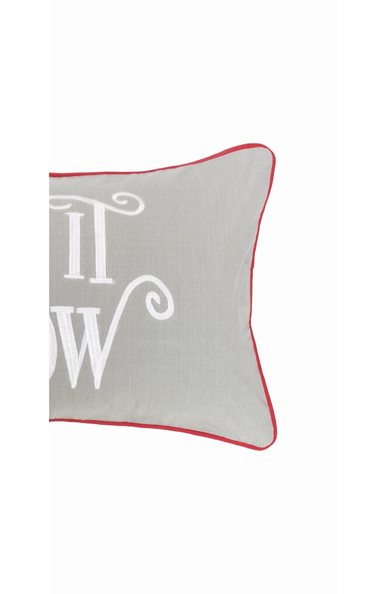 C&F Home "Let It Snow" Christmas Cotton Blend Printed Gray Accent Throw Pillow 14" x 22", Alternate, color, Grey