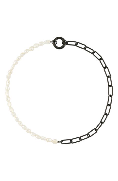 Half Chain & Cultured Pearl Necklace