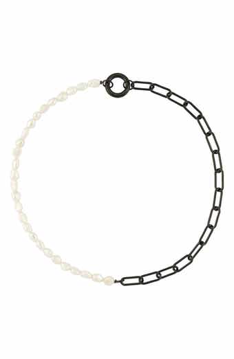 REBL Half Chain & Cultured Pearl Necklace
