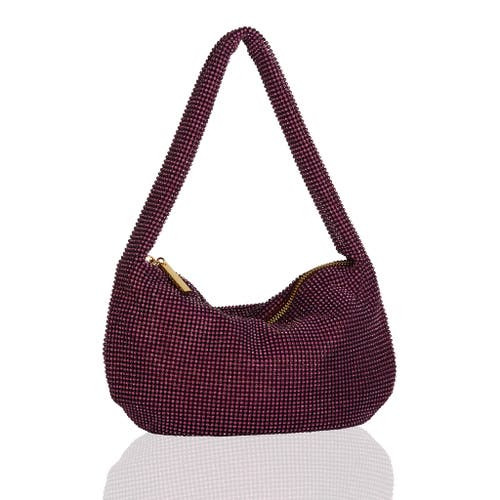Whiting & Davis Farrah Crystal Hobo In Burgundy