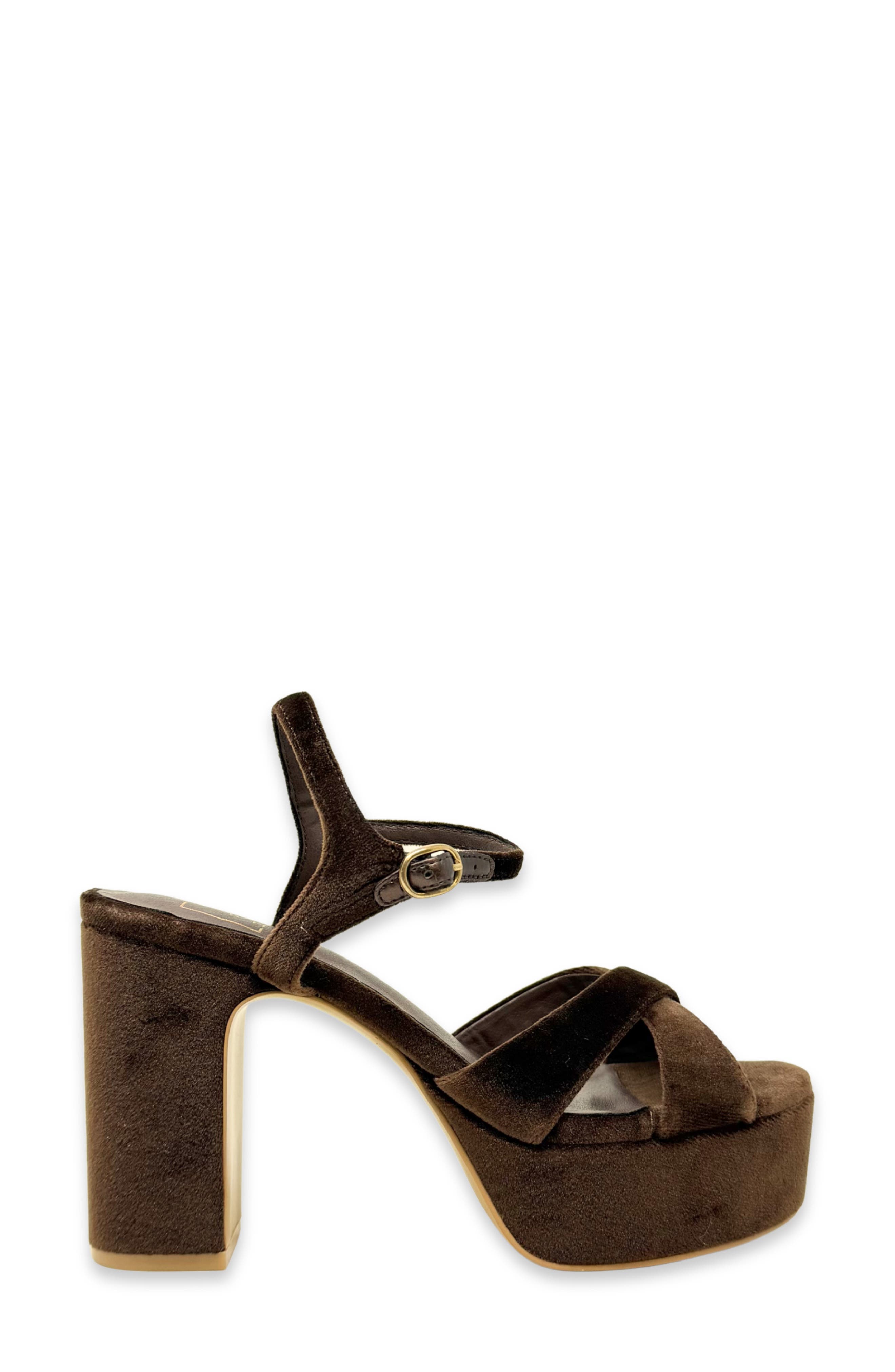 Gwen Platform Sandal, Alternate, color, BROWN VELVET