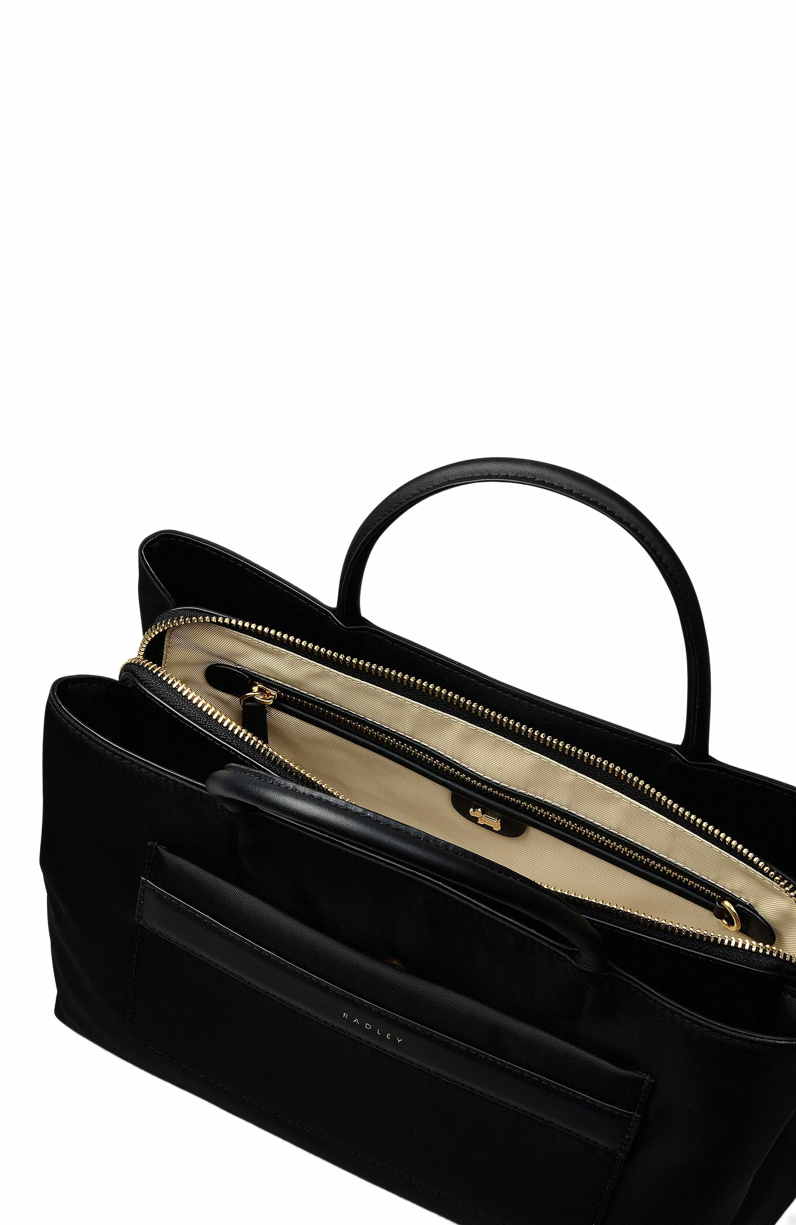 Radley Holland Park Medium Ziptop Satchel Bag, Alternate, color, Black