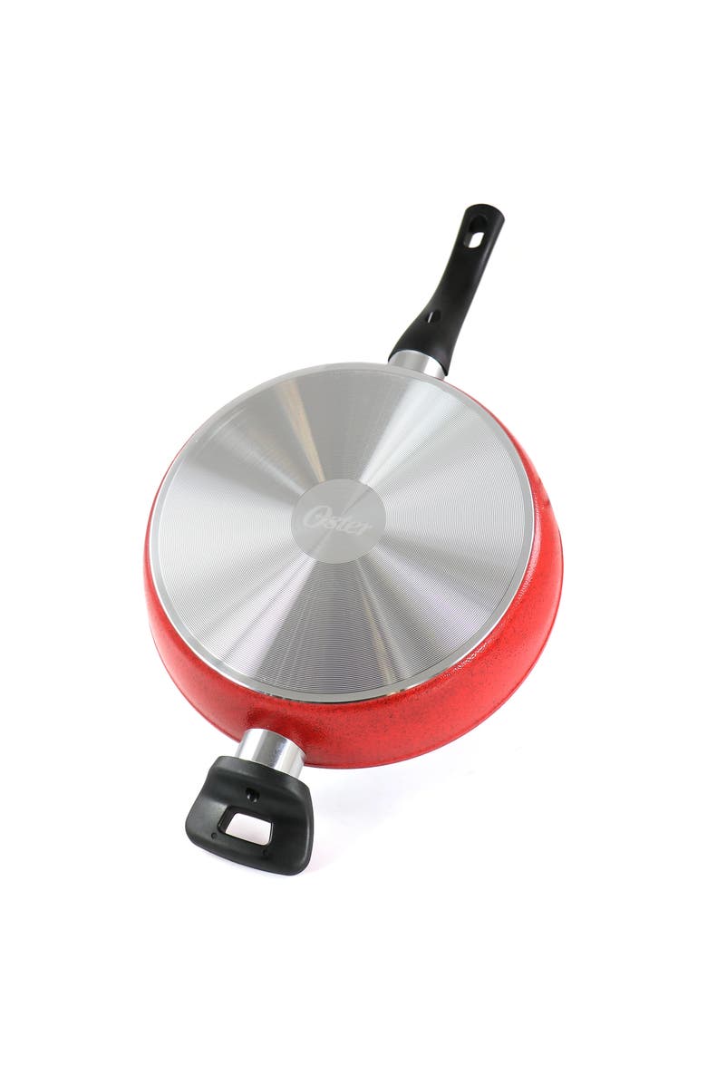 OSTER Claybon 3.8 Quart Nonstick Saute Pan With Lid, Alternate, color, Red