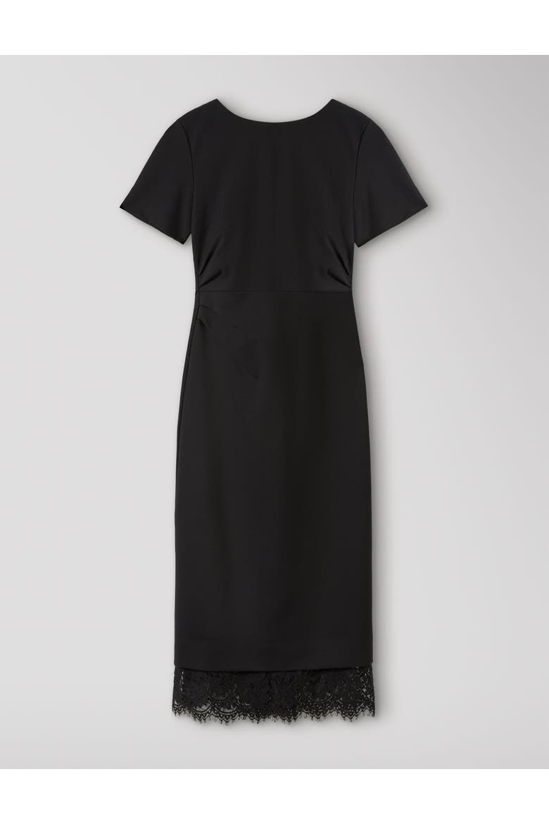 Ponte Detachable Lace Dress, Alternate, color, Black