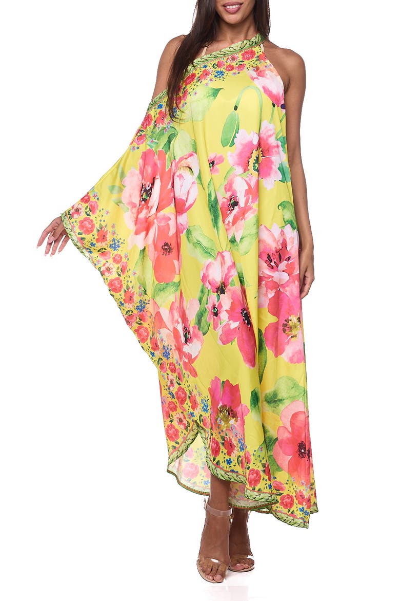 One-Shoulder Cover-Up Maxi Dress, Main, color, YELLOW