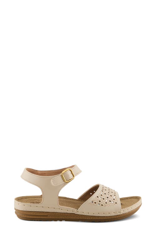 Flexus By Spring Step Perforated Strappy Sandal In Beige
