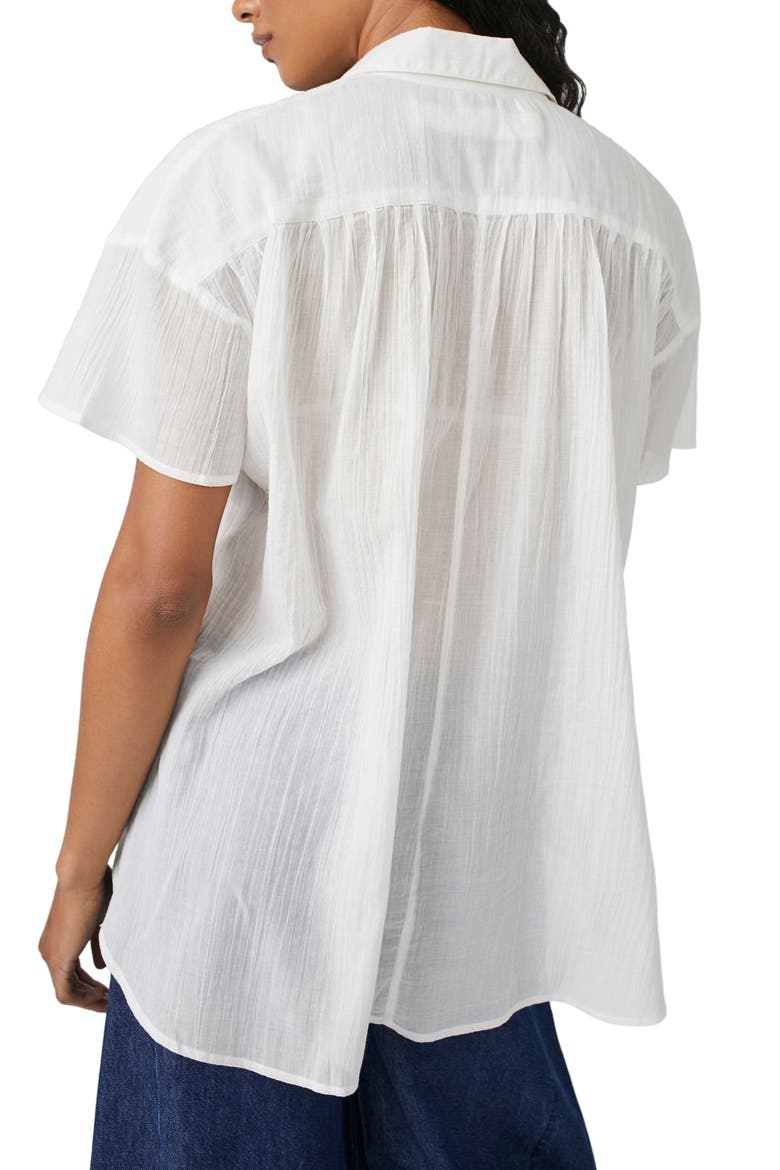 Float Away Button-Up Shirt, Alternate, color, OPTIC WHITE
