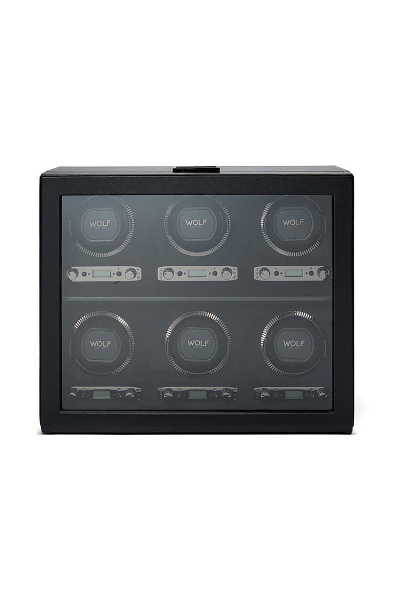 British Racing 6 Piece Watch Winder, Main, color, Black