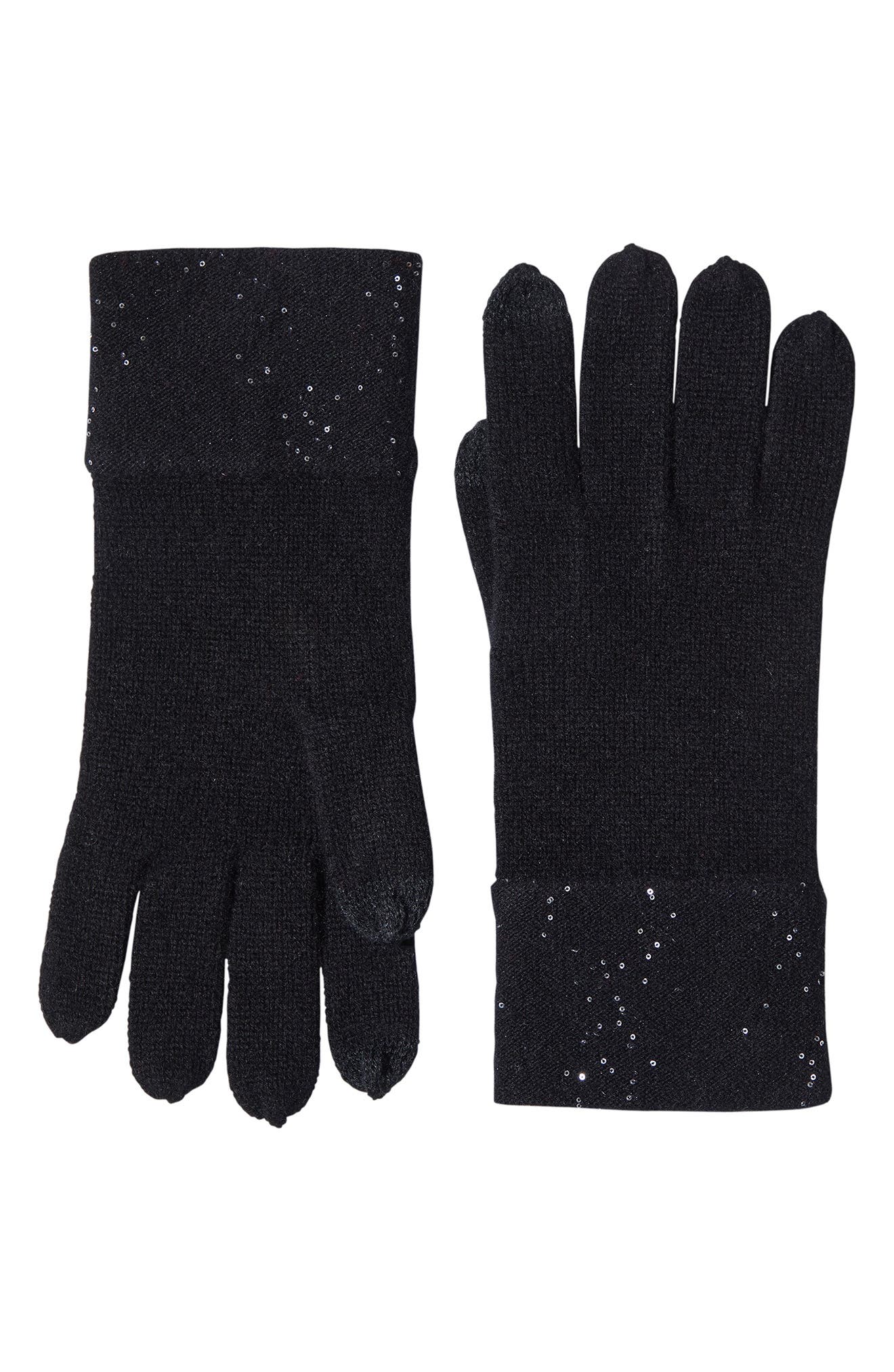 Sofia Cashmere Sequin Cashmere Knit Gloves