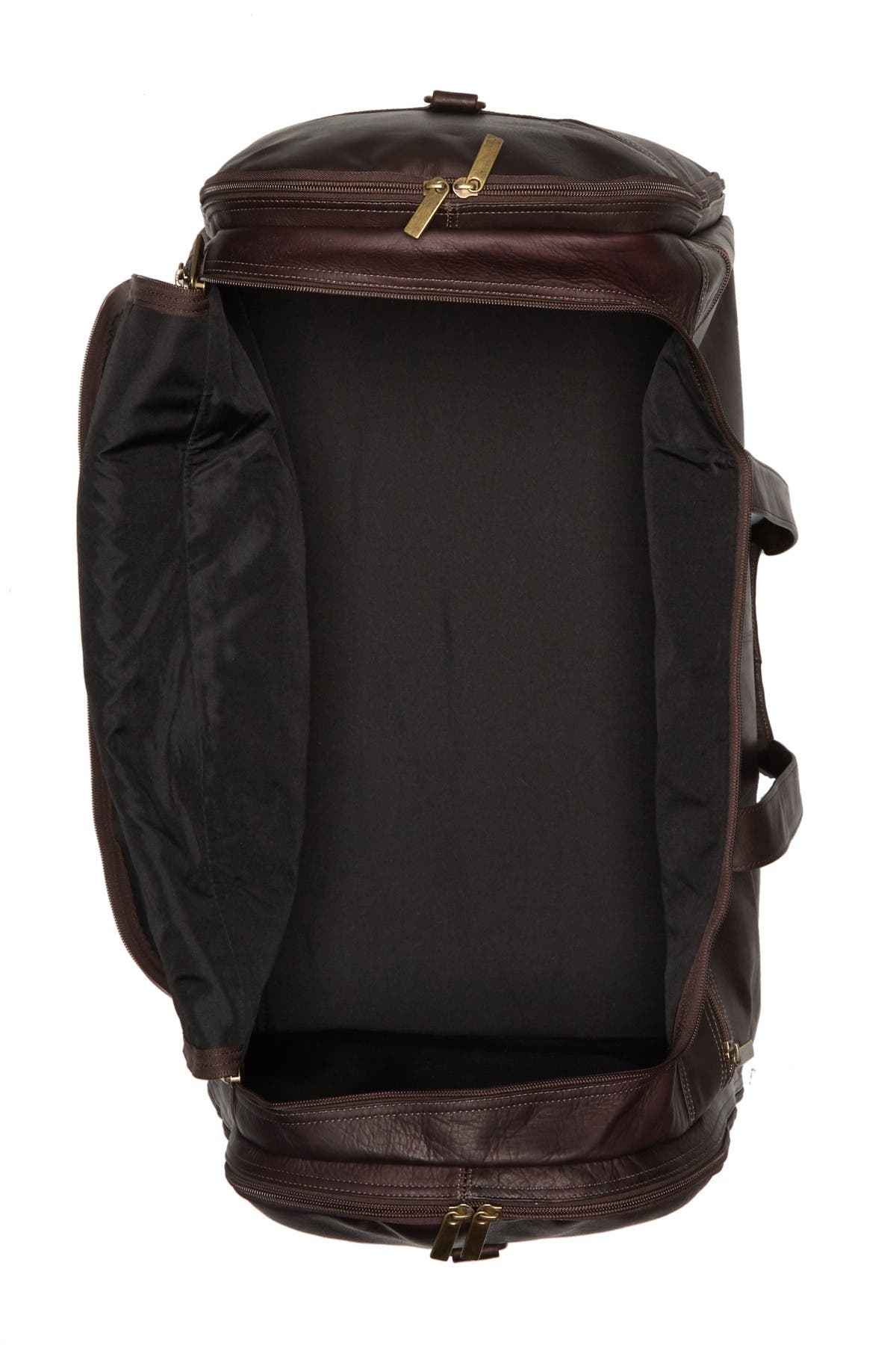 Extra Large Multi Pocket Leather Duffle Bag, Alternate, color, CAFE
