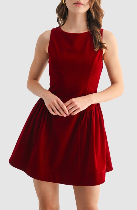 Sleeveless Velvet A-Line Minidress