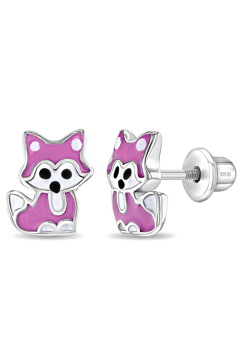 Little Fox Earrings, Main, color, Pink & White