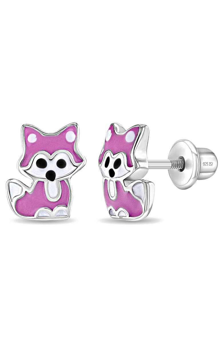 In Season Jewelry Little Fox Earrings, Main, color, Pink & White