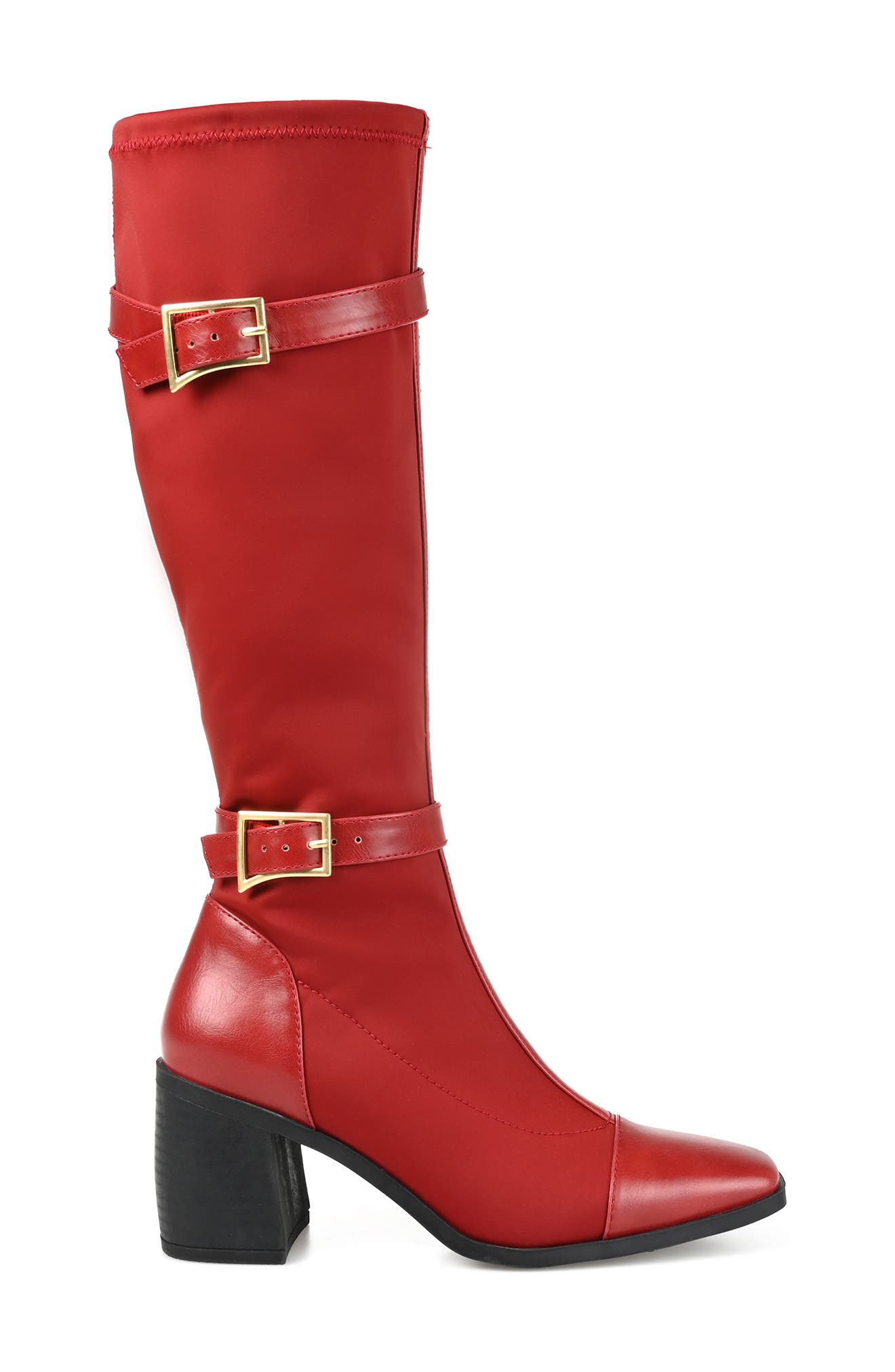 Journee Collection Gaibree Buckle Boot, Alternate, color, Red