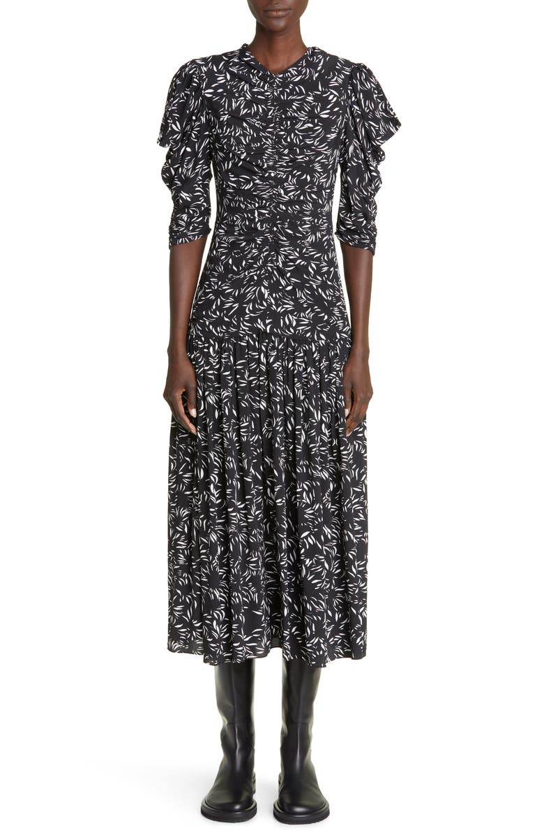 Proenza Schouler Ruched Crêpe de Chine Dress, Main, color, 