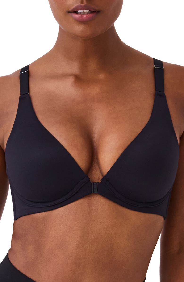 SPANX<sup>®</sup> SPANXsmooth<sup>™</sup> Bra-llelujah!<sup>®</sup> Adjustable Plunge Wireless Lift Bra, Main, color, Very Black