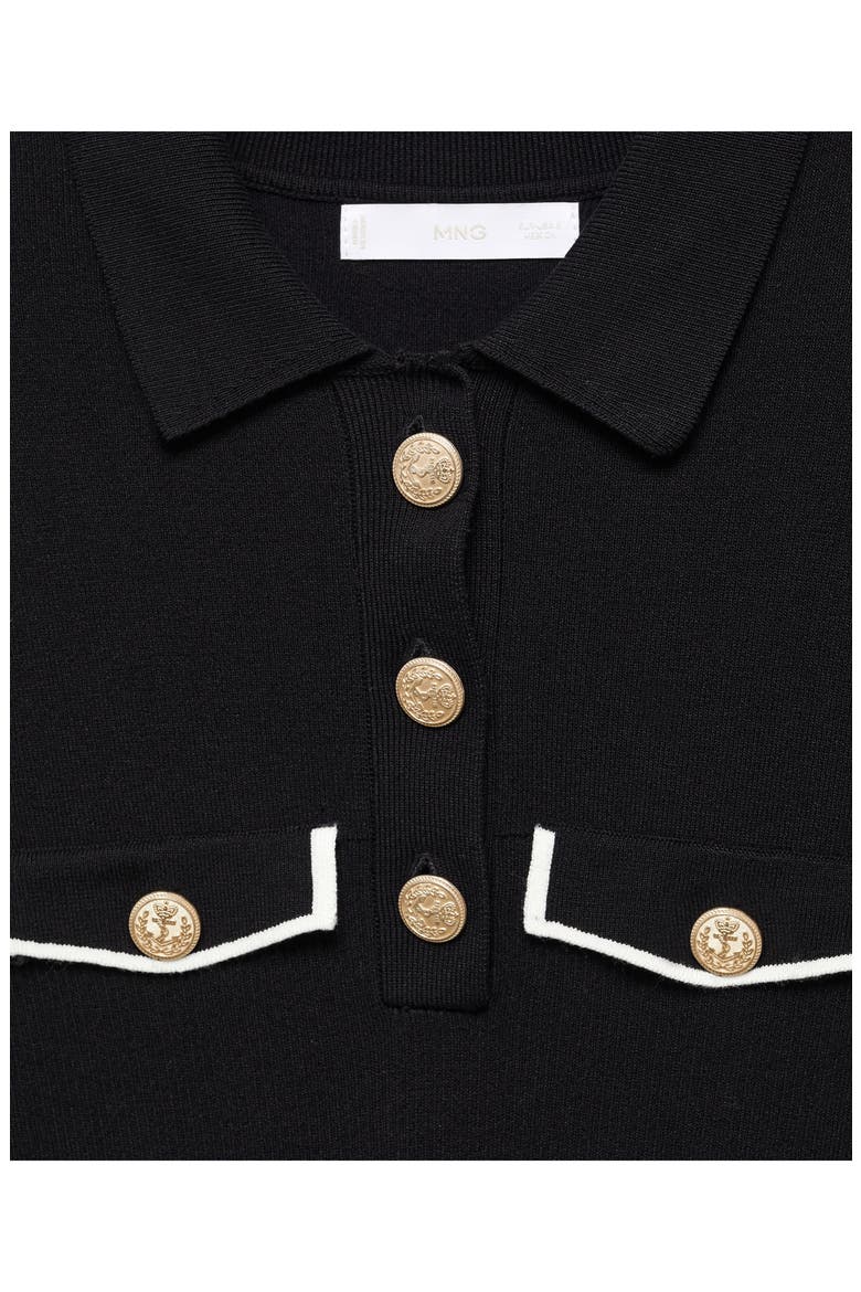 Polo Knit Minidress, Alternate, color, BLACK
