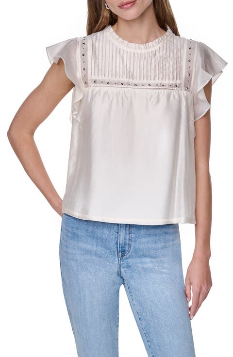 Studded Pintuck Top