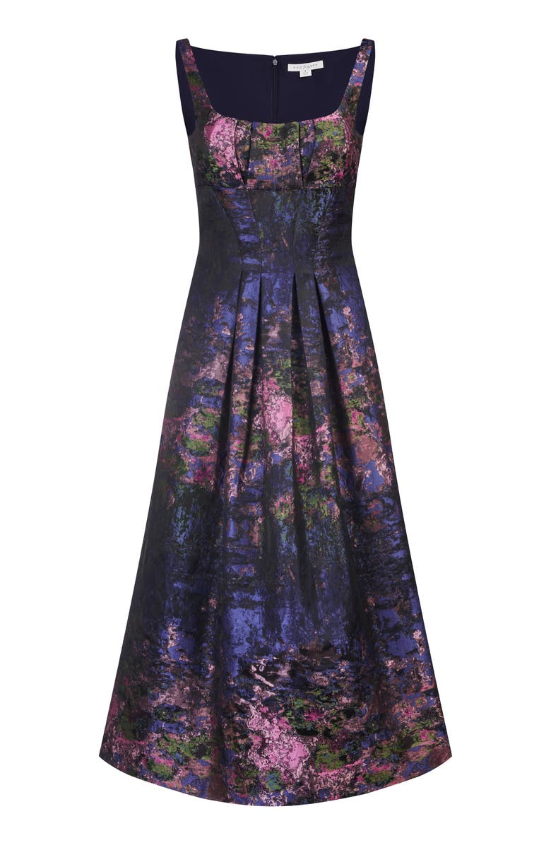 Kay Unger June Floral Jacquard Cocktail Midi Dress, Alternate, color,