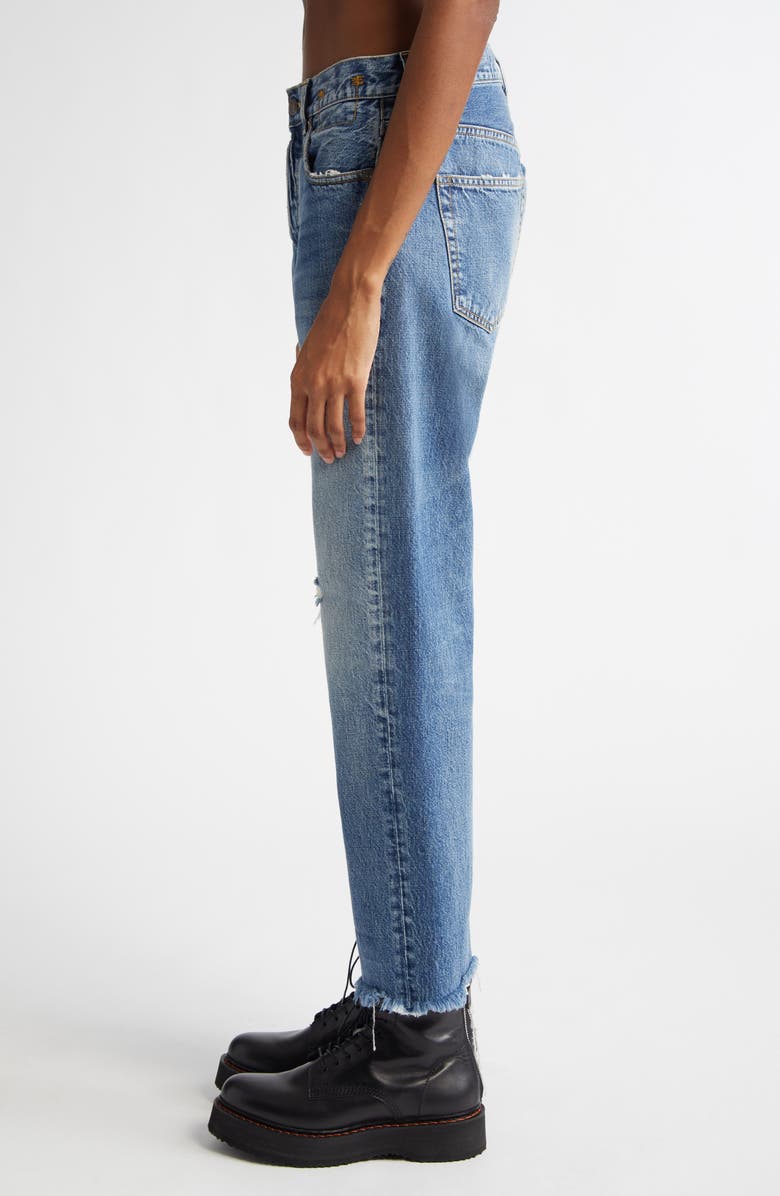 R13 Ripped Tailored Drop Crotch Crop Jeans, Alternate, color,