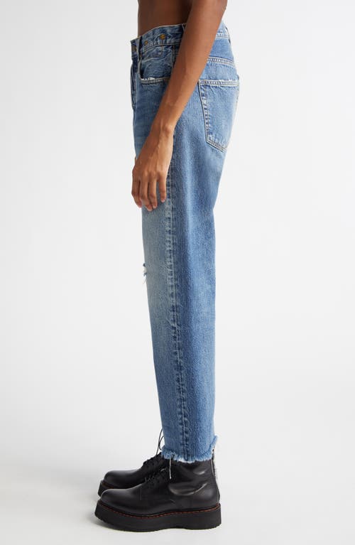 R13 R13 RIPPED TAILORED DROP CROTCH CROP JEANS