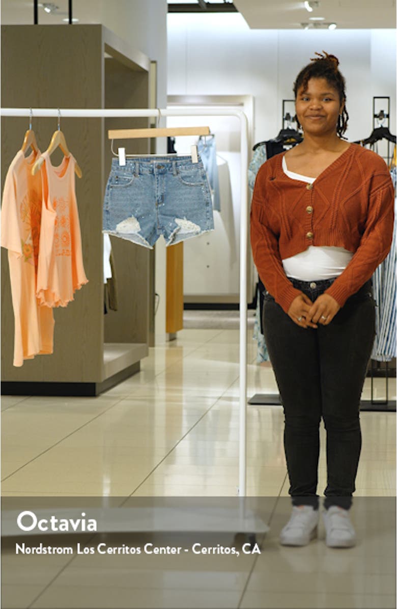 Kids' Glitz & Glam Distressed Jeans Shorts, sales video thumbnail