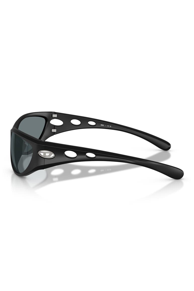 63mm Oversize Cat Eye Sunglasses, Alternate, color, MATTE BLACK/ BLACK MIRROR