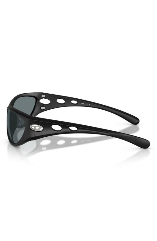 Diesel ® 63mm Oversize Cat Eye Sunglasses In Matte Black/black Mirror